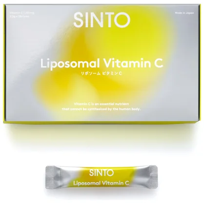 SINTO リポソーム ビタミンC の箱と個包装スティック